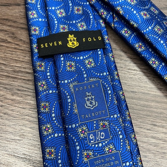 NWT Robert Talbott Seven Fold Blue Check Silk Tie